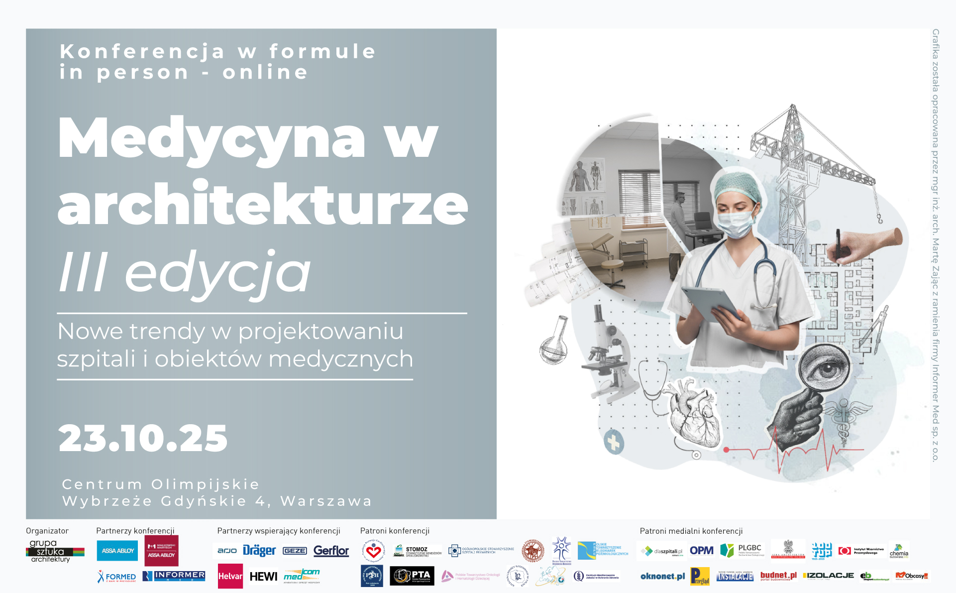 Read more about the article To już ostatnie chwile na rejestrację na III edycję konferencji „Medycyna w architekturze”. Bądźcie z nami już w najbliższy czwartek